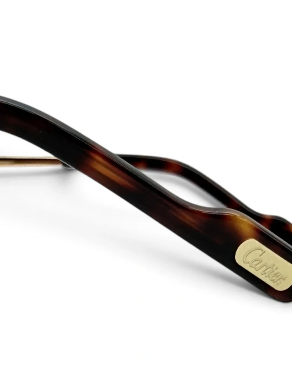 Cartier Gold Rimless Sunglasses with Brown Gradient Lenses